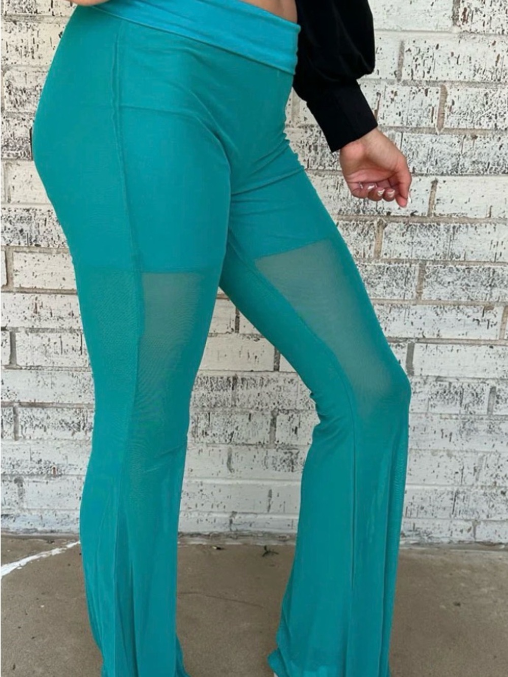 MESHED UP BELLS - TURQUOISE LONG